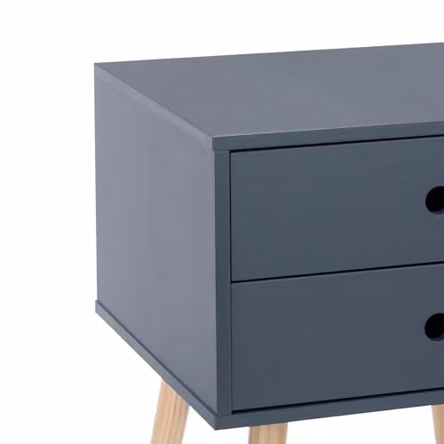Core Products Scandia 2 Drawer Bedside Cabinet in Blue and Grey – 4