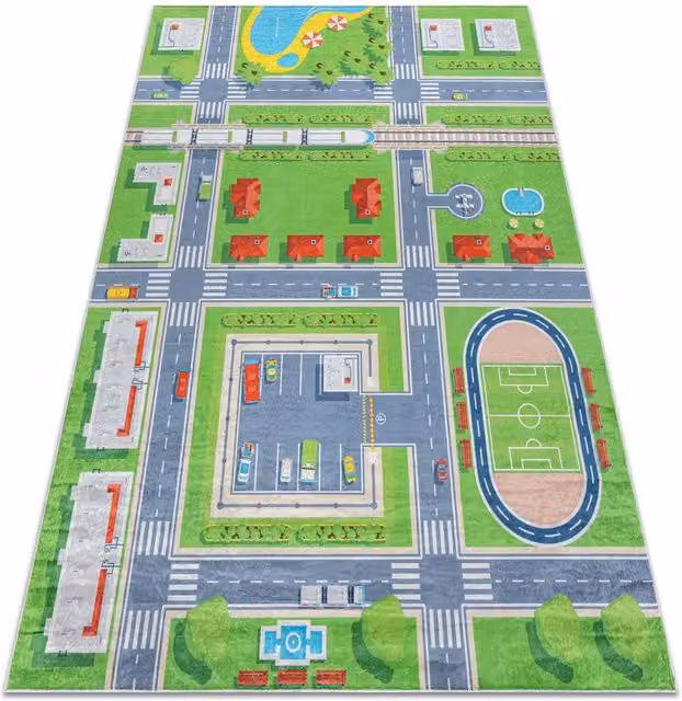 RugsX Bambino Kids Motif Rug in Green and Multicolour, W: 160 cm, D: 220 cm