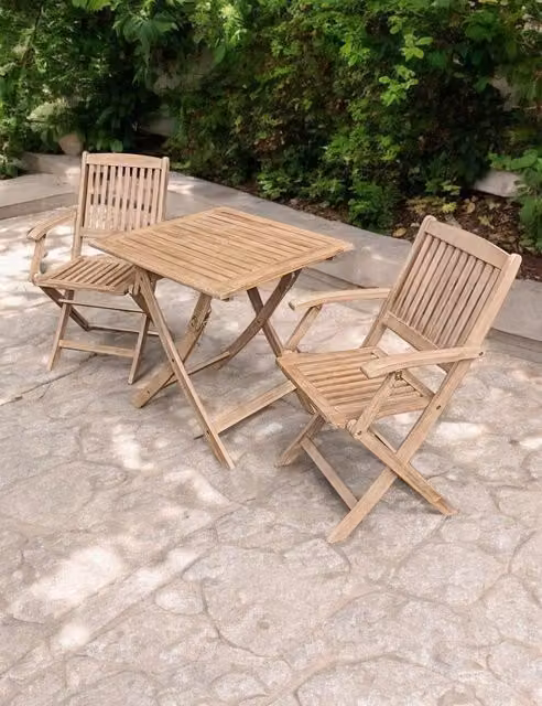 Royalcraft London 2 Seater Bistro Folding Garden Set in Natural Acacia Wood