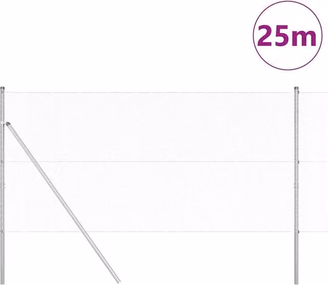 Berkfield Home Durable Galvanised Steel Fencing Set of 2, Silver, W: 1 m, H: 25 cm – 1