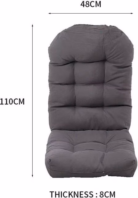 FLAVORA Waterproof Outdoor Garden Chair Lounger Cushion, Dark Grey, W: 110 cm, D: 48 cm, H: 8 cm