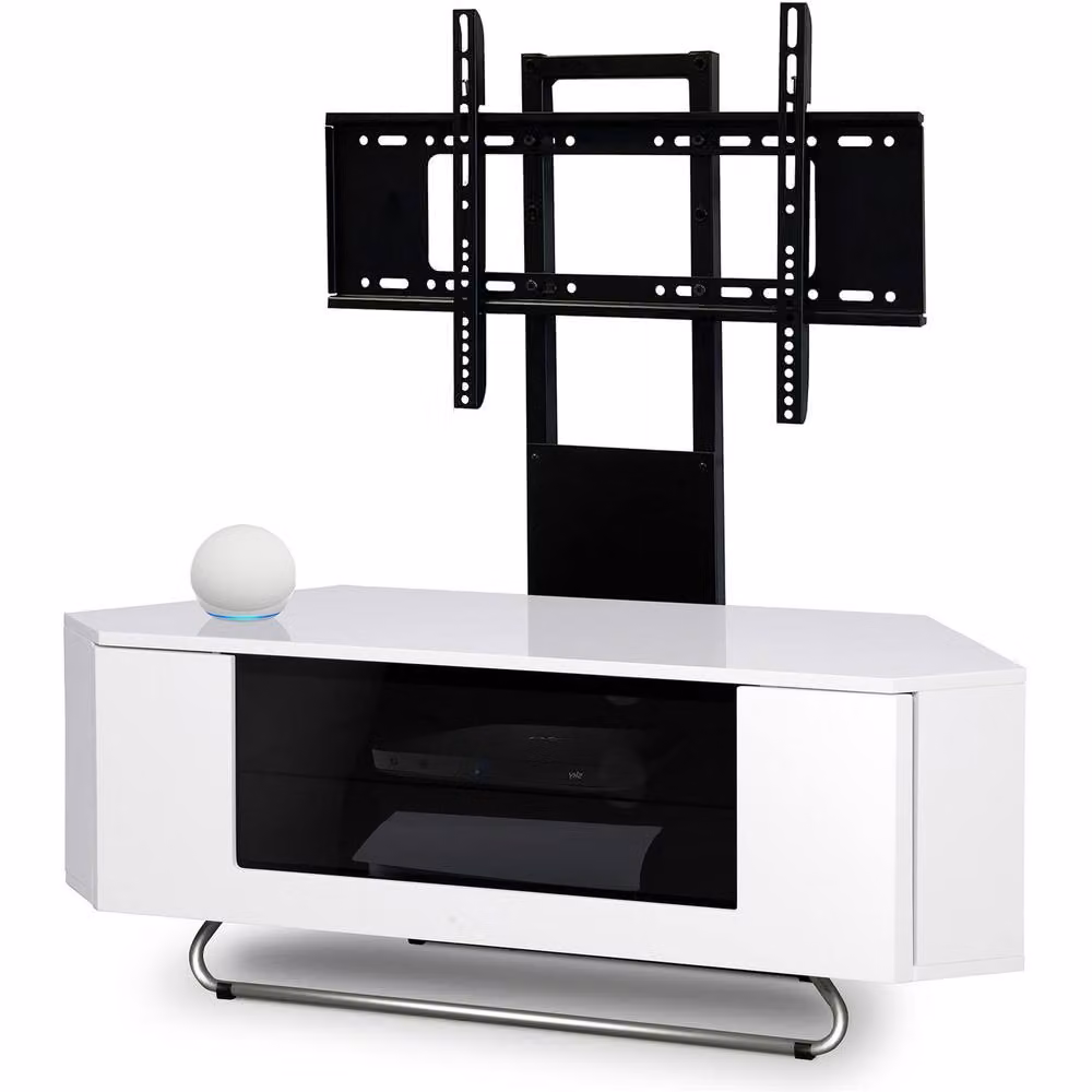Centurion Supports HAMPSHIRE Corner-Friendly TV Stand Unit with Mounting Arm in White and Multicolour, W/D/H: 111 x 40 x 41 cm – 2
