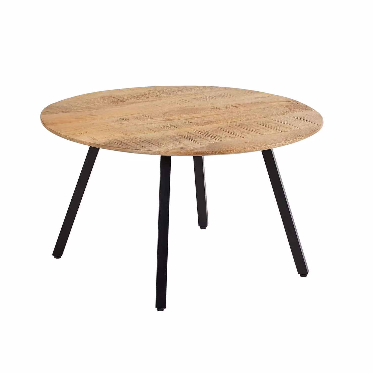 Home Source Caribou Round Mango Wood Coffee Table in Light Oak – 2