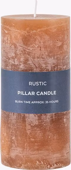 Perch & Parrow Pack of 2 Classic Brown Round Pillar Tabletop Candles