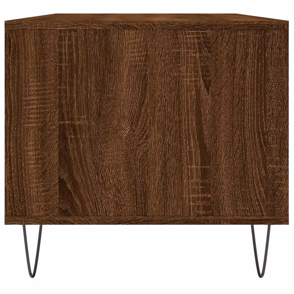 Berkfield Home Modern Coffee Table in Brown Oak, W/D/H: 90 x 49 x 45 cm – 4