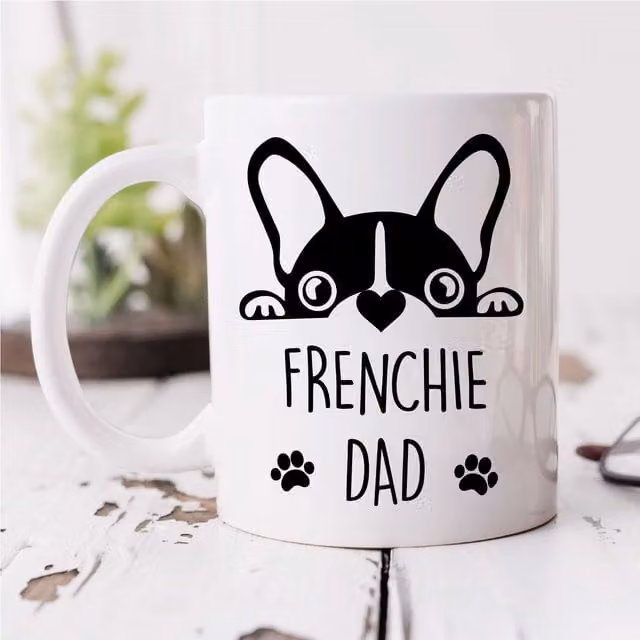 60 Second Makeover Frenchie Dad Ceramic Mug in White