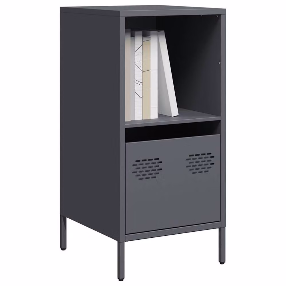 Berkfield Home Anthracite Sideboard in Dark Grey Matt Metal, W/D/H: 35 x 39 x 73.5 cm – 2