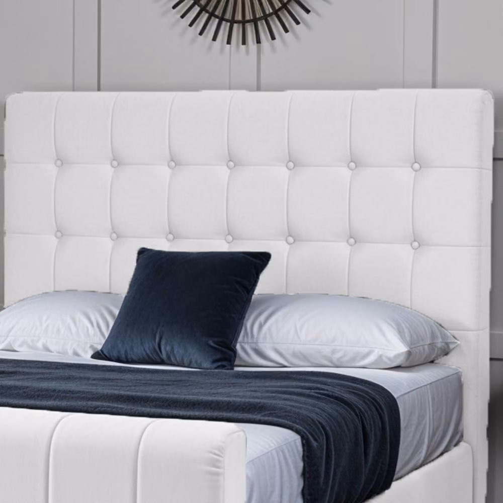 UK Bed Furniture Orlando Upholstered Bed in White, W/D/H: 140 x 200 cm – 2