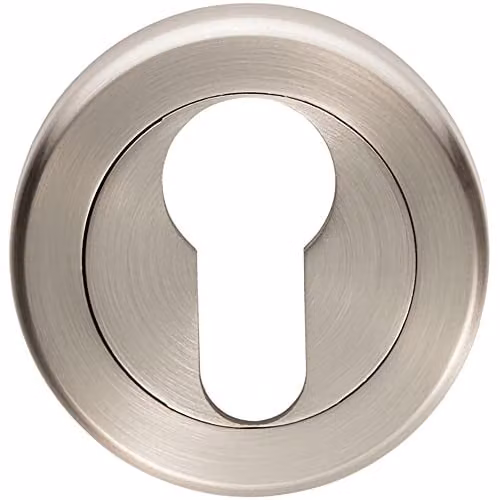 Loops 51mm Euro Profile Escutcheon with Chamfered Edge and Concealed Fix in Satin Nickel – 1