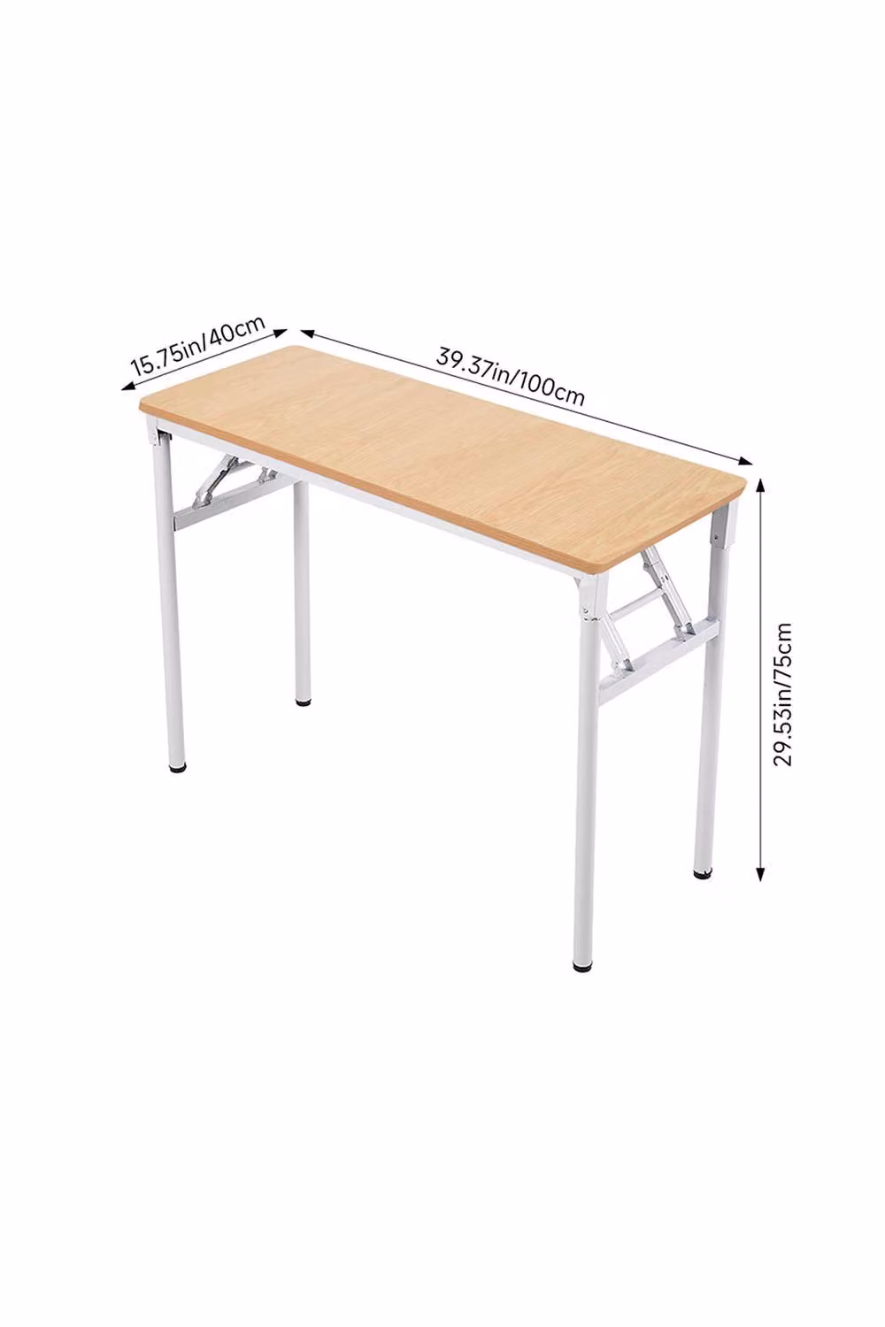 Living and Home Foldable Computer Desk in Brown, W: 100 cm, D: 40 cm – 2