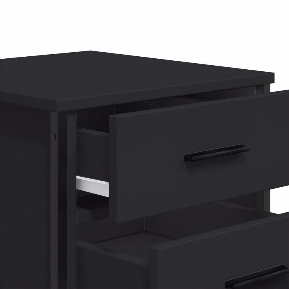 Berkfield Home Black Modern Bedside Cabinet in Engineered Wood W/D/H: 40 x 41 x 40 cm – 7