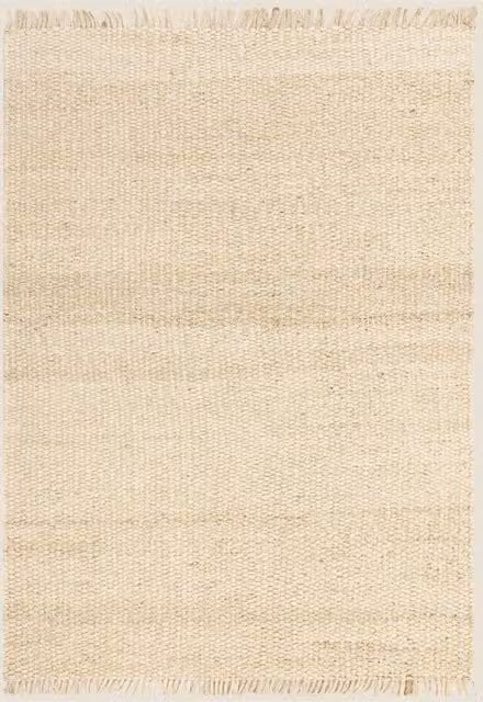 Asiatic Grove Sand Rectangular Flat Weave Wool and Jute Rug with Fringes