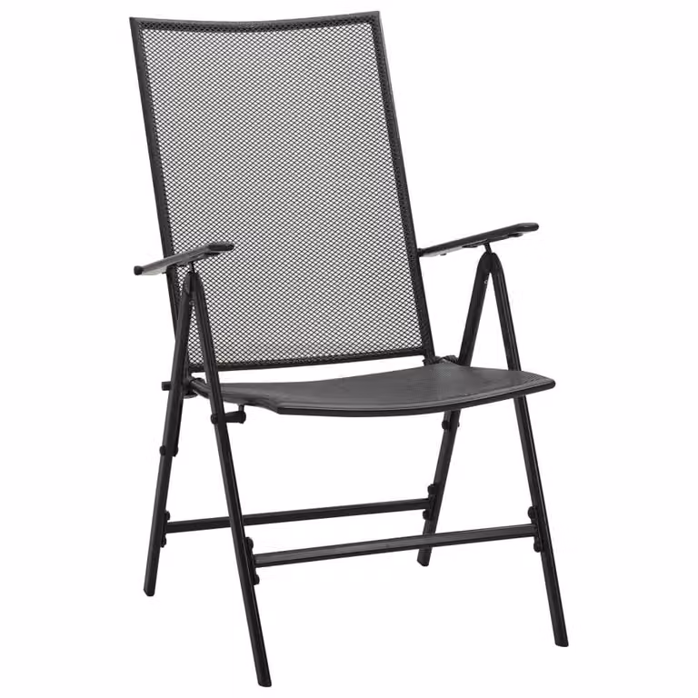 Berkfield Home 5-Piece Reclining Garden Chair Set in Anthracite and Black Powder-coated Steel