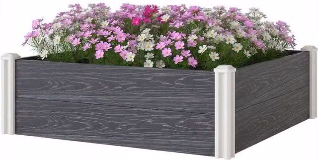 KORVIXA Grey Vinyl Raised Garden Bed Kit