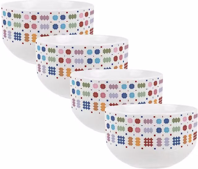 Purely Home Multicolour Tapestry Ceramic Cereal Bowl, White