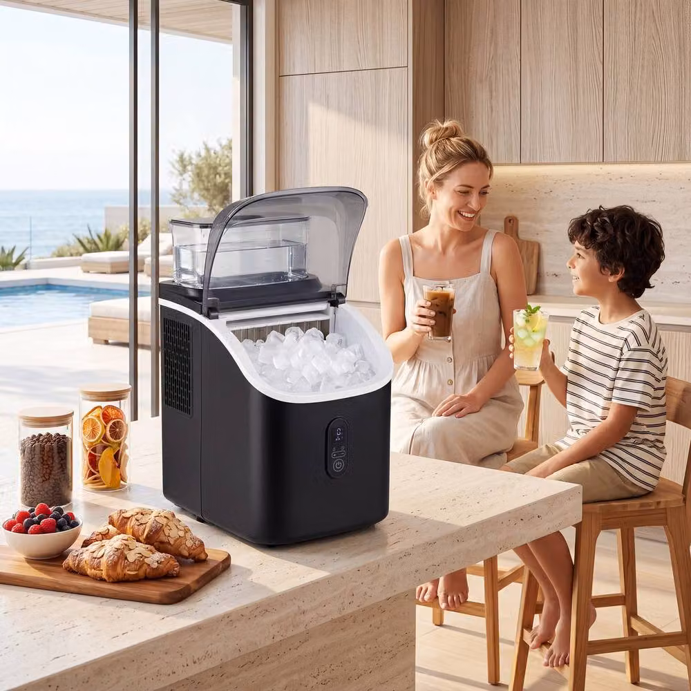 Costway Countertop Ice Cube Maker with External Water Tank in Black – 4