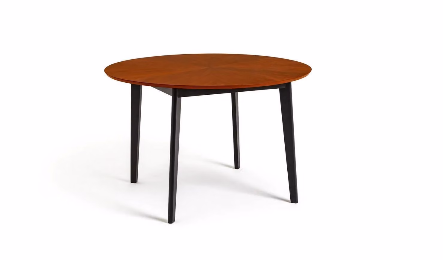 Sunny Wood Effect 4 Seater Round Dining Table in Walnut, Diameter: 120 cm, Height: 75 cm