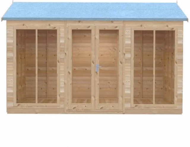 Shires Mayfield 12 x 6 Wood Summerhouse in Light Brown, W: 357 cm, D: 179 cm, H: 240.9 cm