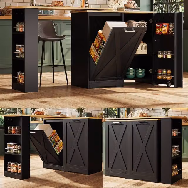 Matteo 360 Degree Rotating Multifunctional Storage Cabinet in Matt Black Finish