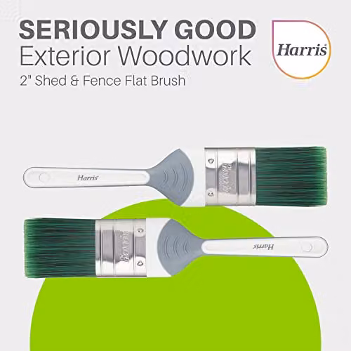 Harris Seriously Good Shed and Fence Woodwork Paint Brush, 2 inch, White and Multicolour, Loss-Free Bristles – 4