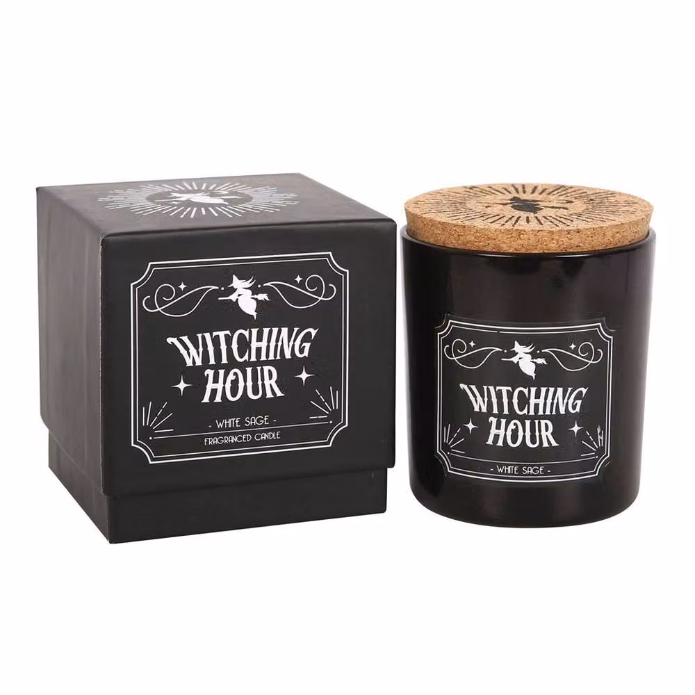Uniqueful Witching Hour White Sage Pillar Candle in Black – 2