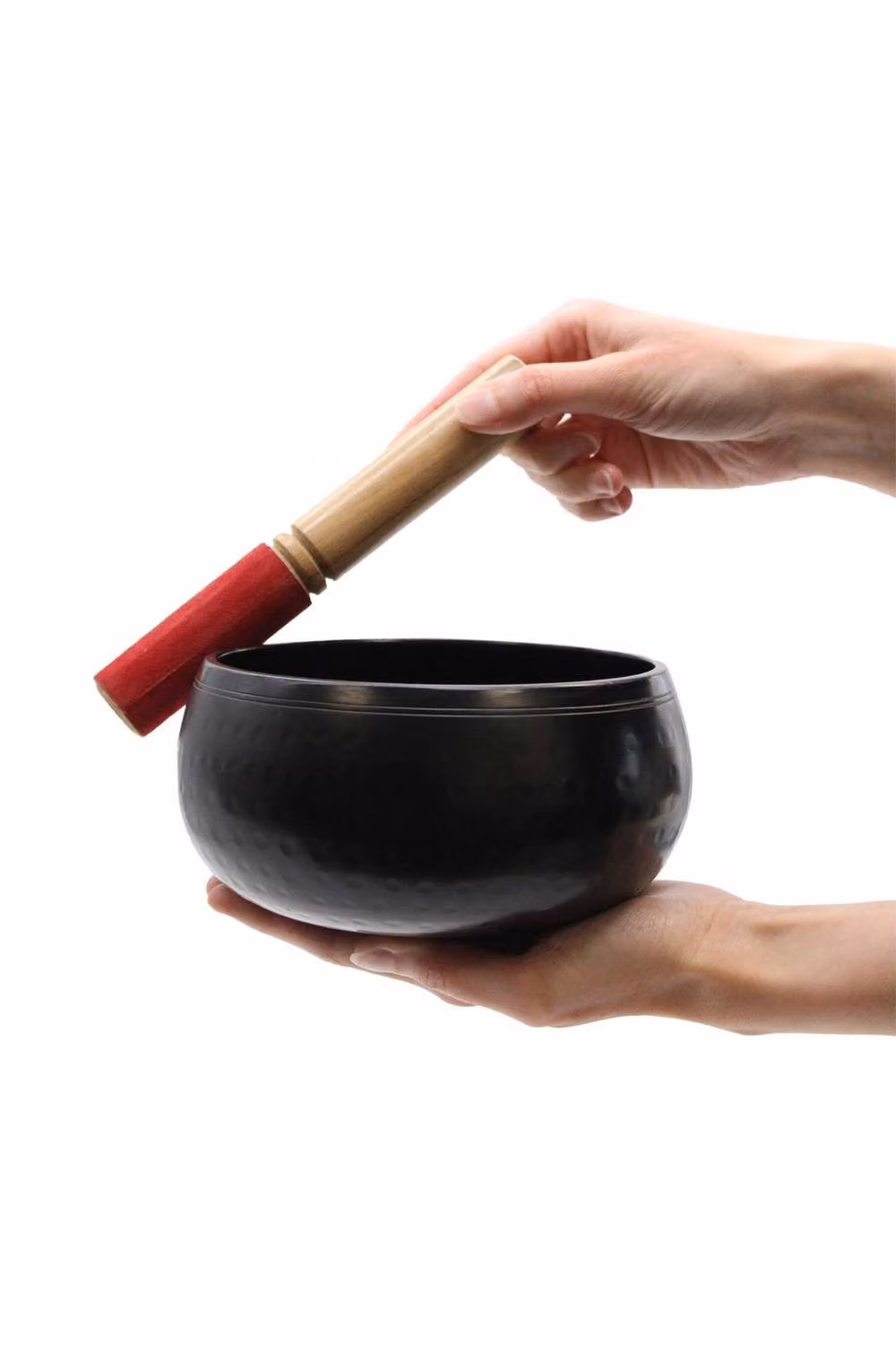 KDMD Large Black Beaten Singing Bowl, 18cm Diameter Meditation and Prayer Bell – 2