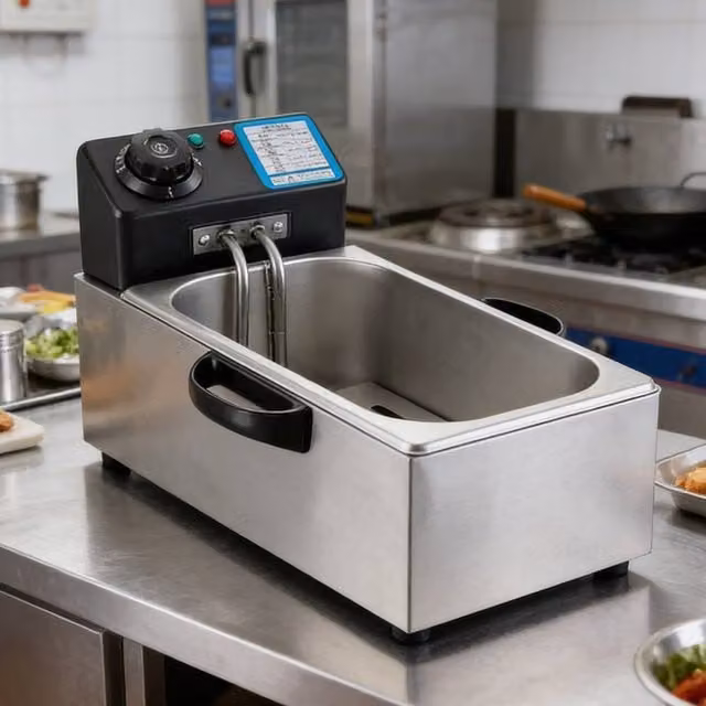 Ventryn 4L Commercial Grade Electric Deep Fryer in Silver Stainless Steel
