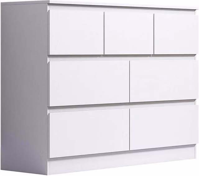 SPETLEK 7 Drawer Merchant Chest of Drawers in Matt White