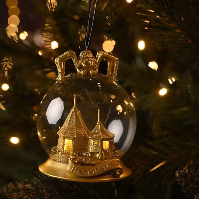 Warner Bros Harry Potter Alumni Hagrid's Hut LED Collectable Glass Bauble in Gold – 1