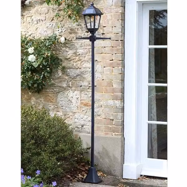 Marco Paul Black Steel Solar Powered Victorian Lamp Post, Height: 200 cm – 2