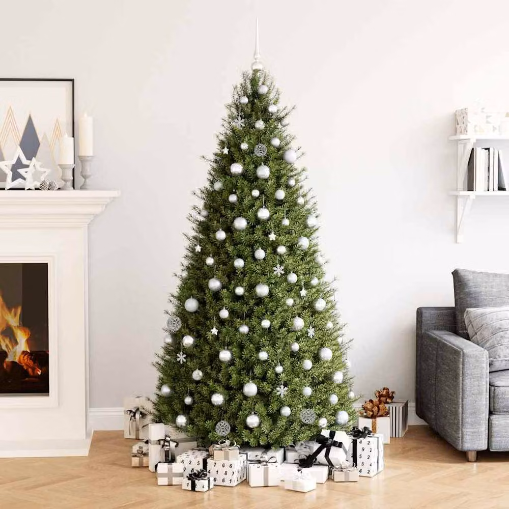 Berkfield Home 111 Piece Silver Christmas Bauble and Tree Topper Set in Polystyrene – 2