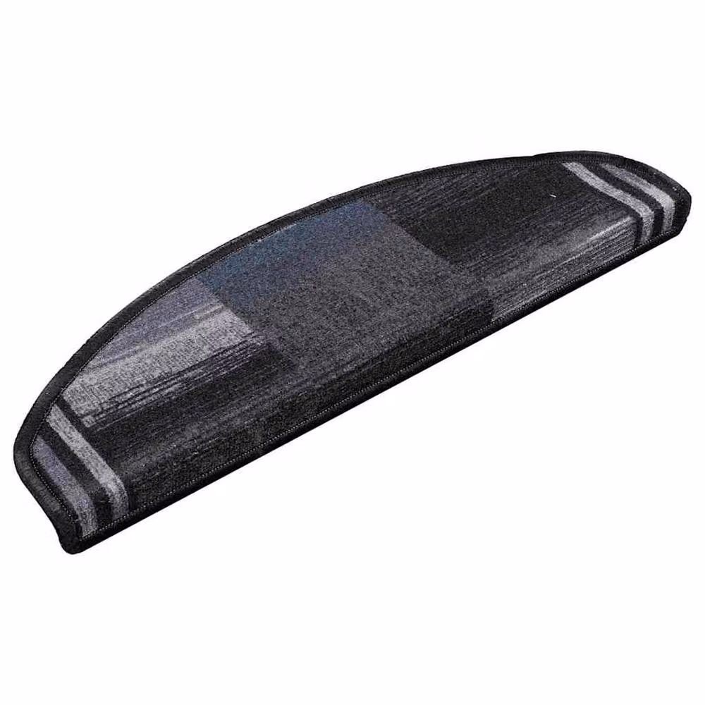 Berkfield Home Self-adhesive Stair Mats, 10 Pack, Black and Grey, W/D/H: 65 x 21 x 4 cm – 2