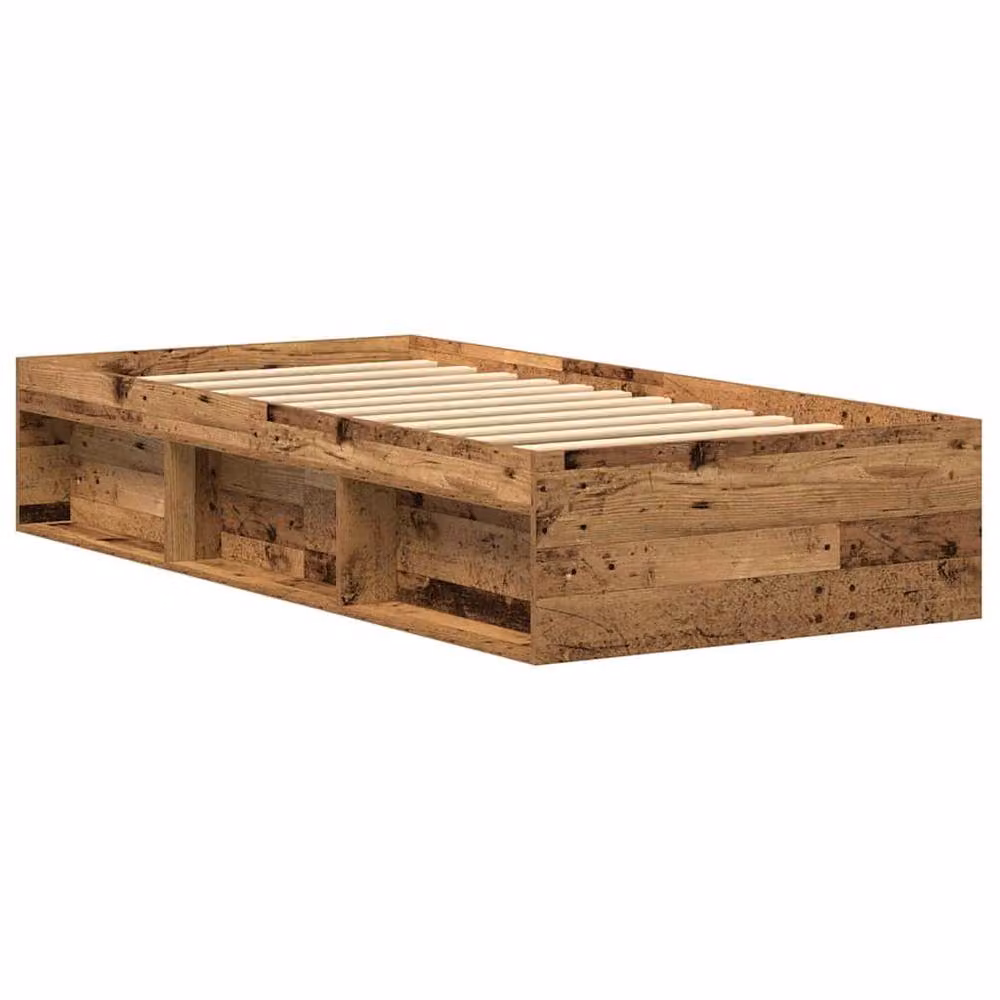 Berkfield Home Old Wood Bed Frame in Brown, W/D/H: 190 x 75 x 35 cm – 3