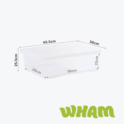 Wham Crystal Stackable Plastic Storage Boxes with Lids, 5 x 32L, Transparent – 3