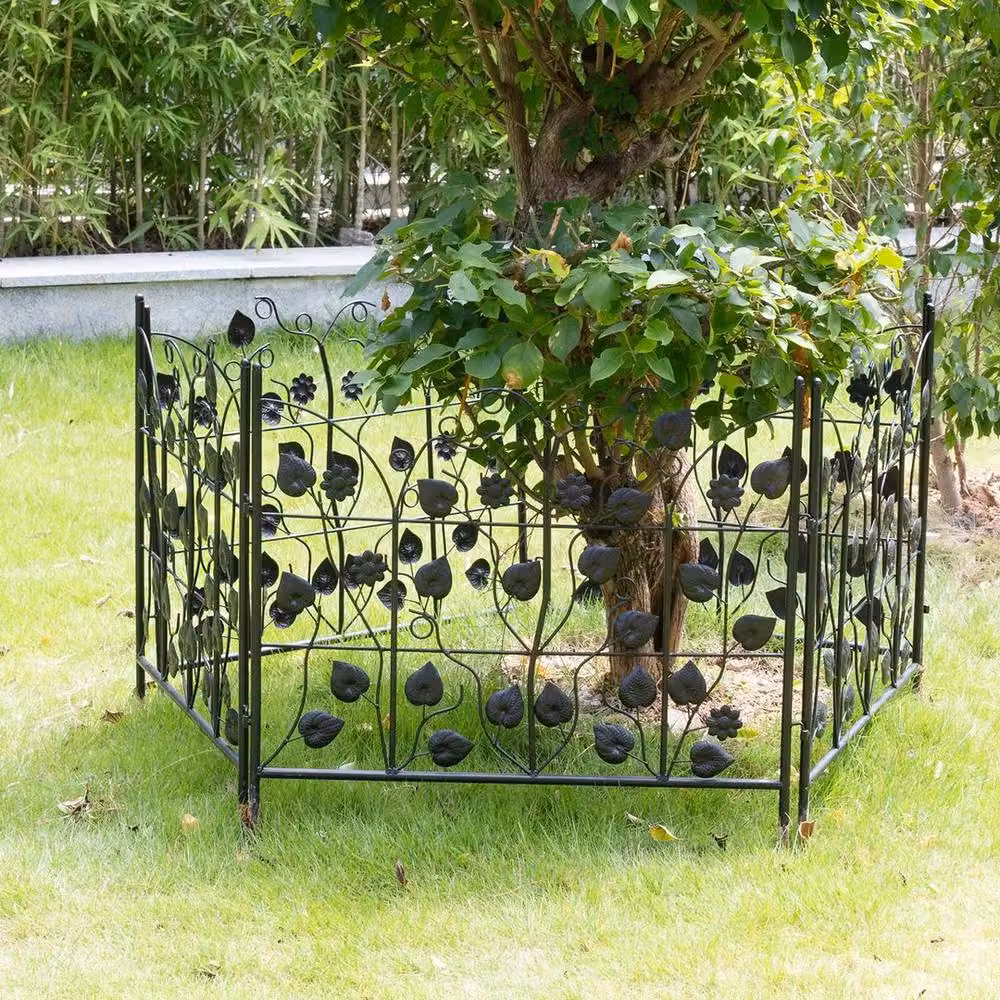 SPETLEK 5 Panels Steel Garden Fence in Black – 2