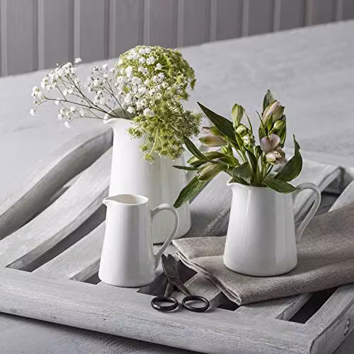 WM Bartleet & Sons 1750 Ceramic Straight Sided Jug Set of 3, White – 4