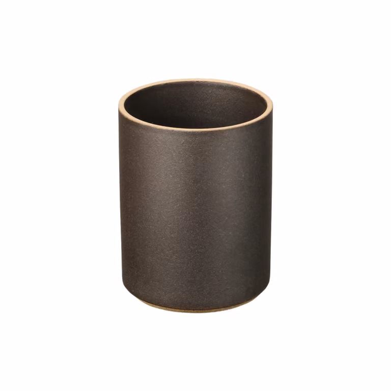 Hasami Porcelain Matte Black Round Tabletop Planter