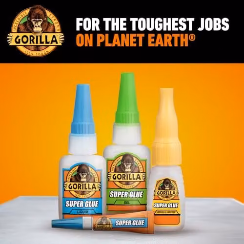 Gorilla Super Glue Rapid Setting Cyanoacrylate Liquid, Transparent, Pack of 2 (3g per unit) – 7