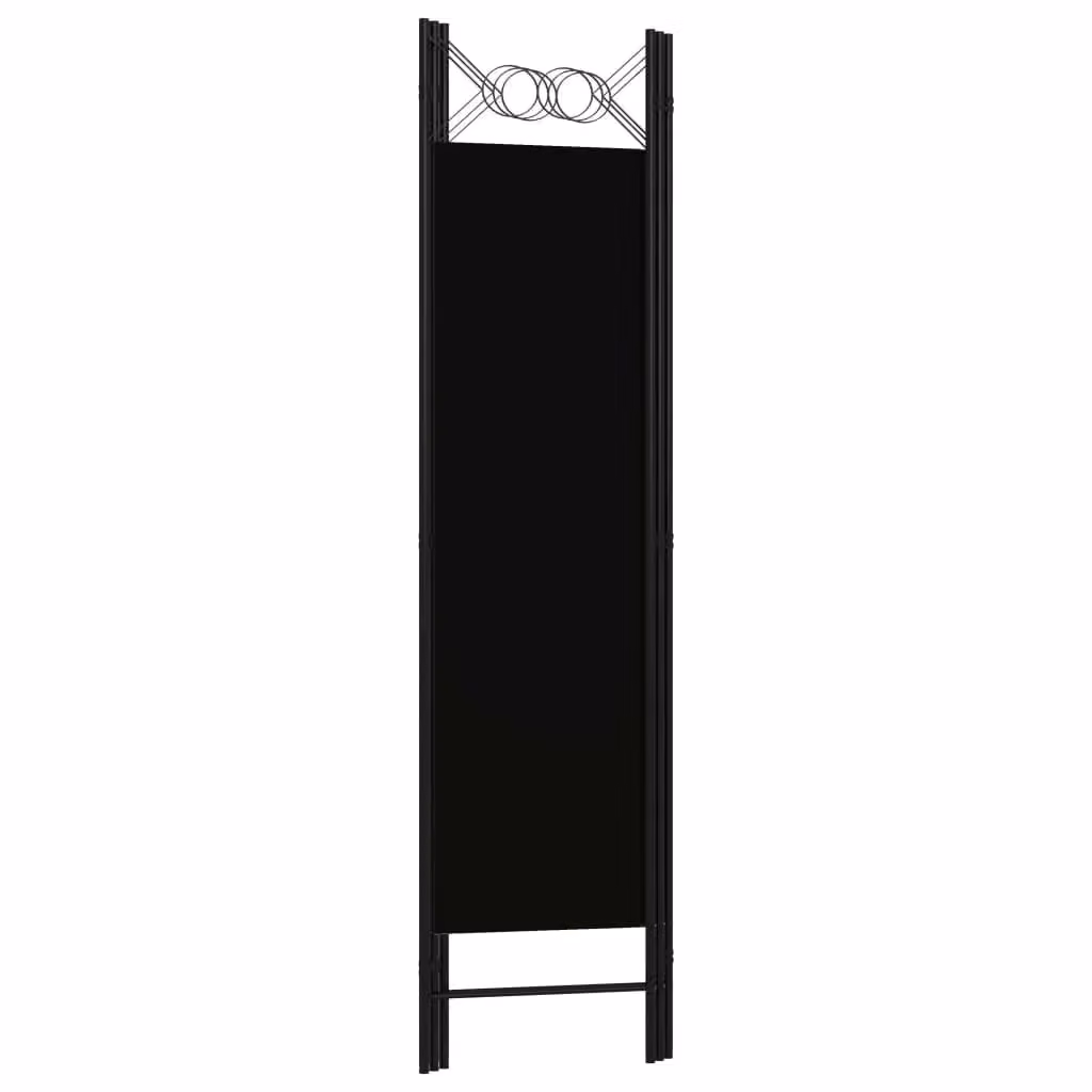Berkfield Home 3-Panel Black Metal and Fabric Room Divider, W/H: 120 x 180 cm – 3
