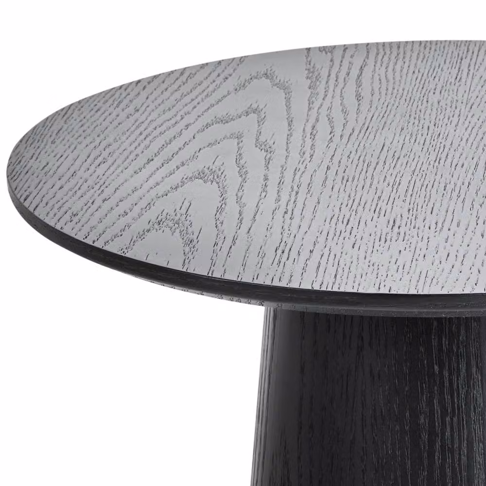 Wyld Haus Black Ash Veneer Round Side Table with MDF Base, W/D/H: 50 x 50 x 55 cm – 3