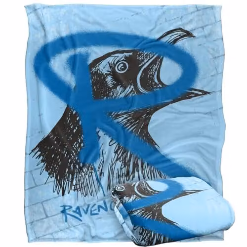 Warner Brothers Harry Potter Ravenclaw Graffiti Fleece Blanket, Multicolour and White, W: 152 cm, D: 127 cm – 1