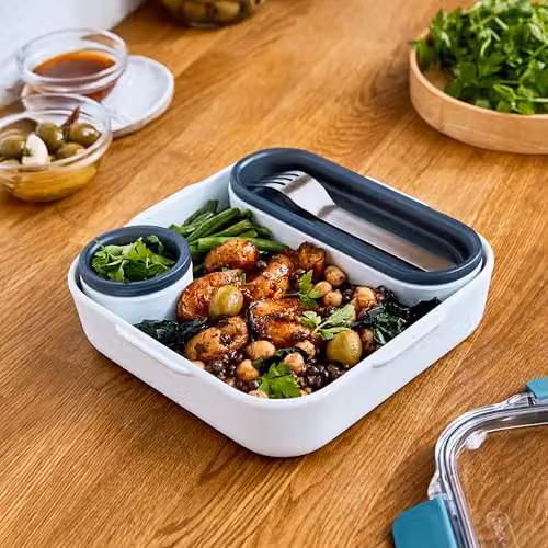 Black + Blum Bento Lunch Box in Ocean Blue, Leakproof and Microwave Safe with Cutlery – 5