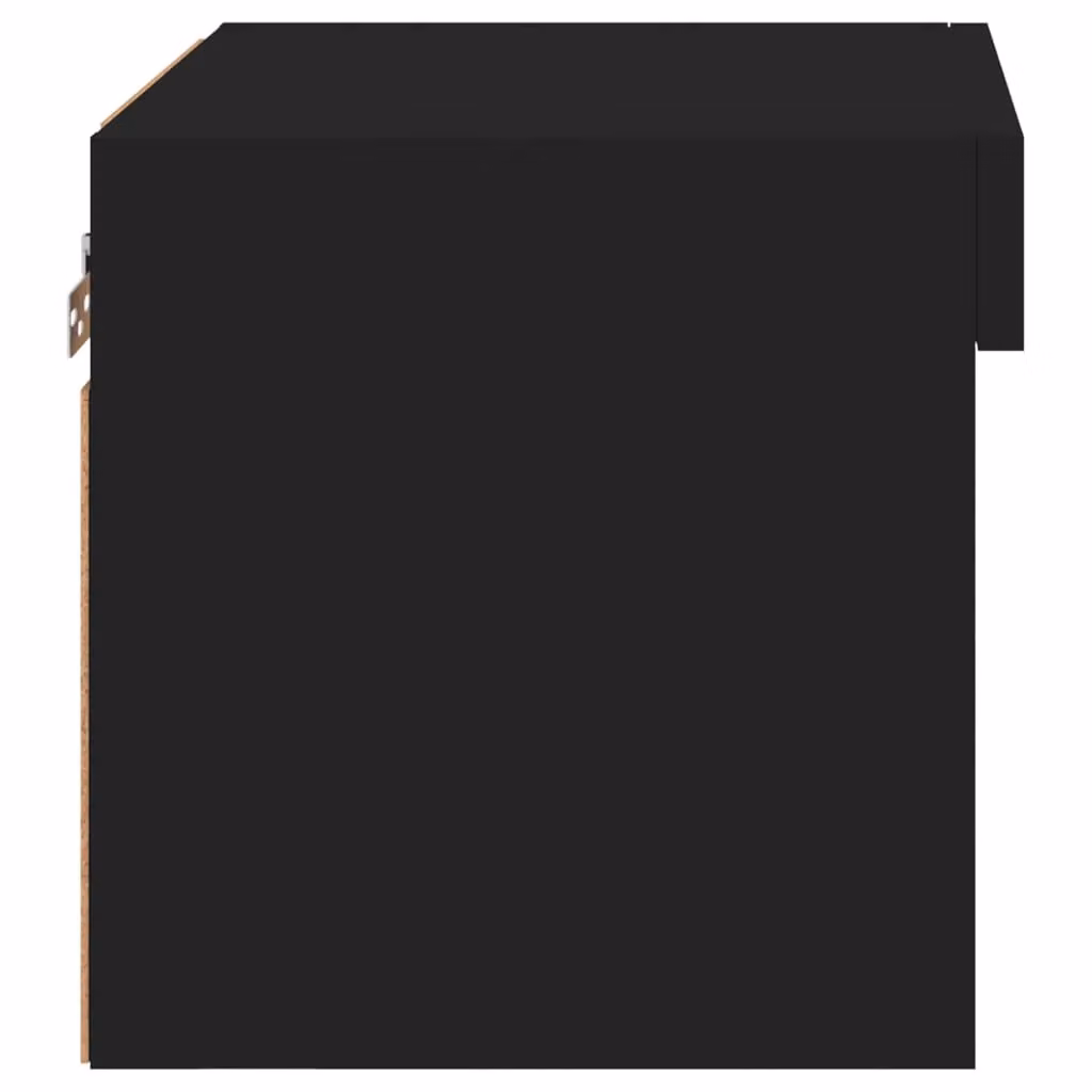 Berkfield Home Wall-mounted Black Bedside Cabinet with Integrated LED Lighting – 5