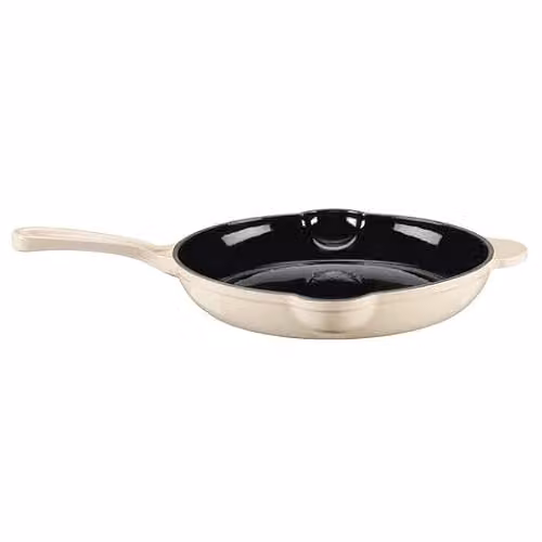 Cooks Professional Enamelled Cast Iron Frying Pan, White, 26 cm – 3