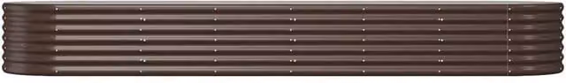 Berkfield Home Garden Powder-coated Steel Raised Bed, Brown, W: 296 cm, D: 80 cm, H: 36 cm