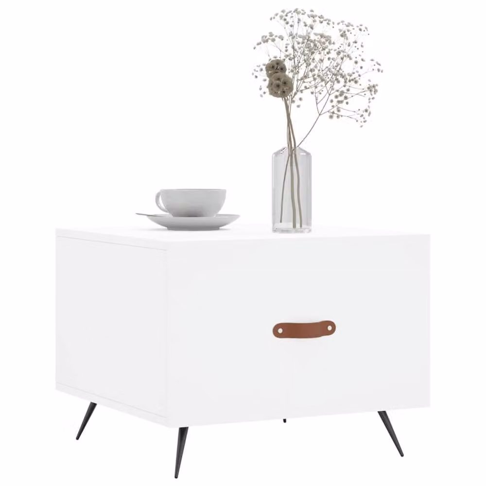 Berkfield Home Set of 2 White Square Coffee Tables, W/D/H: 50 x 50 x 40 cm – 2
