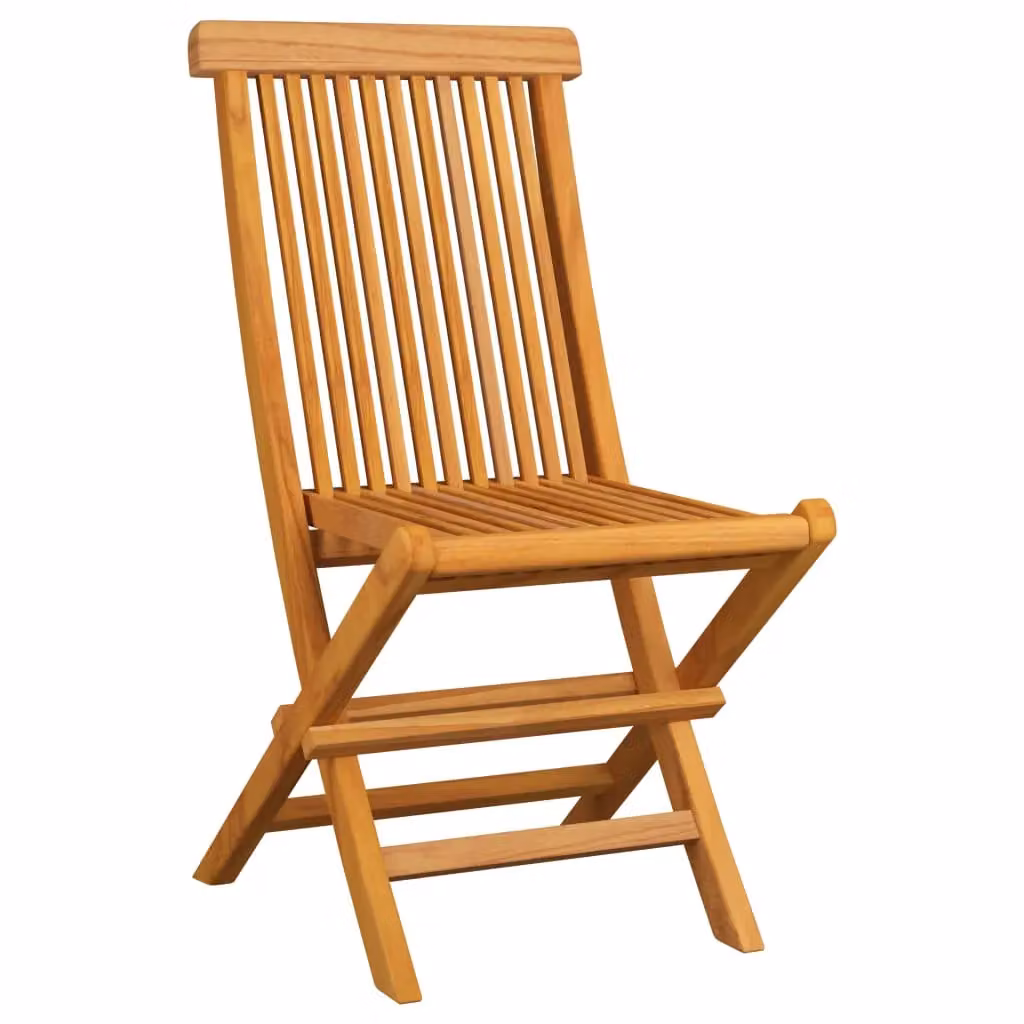 Berkfield Home Set of 6 Folding Garden Chairs in Brown Solid Teak Wood – 2