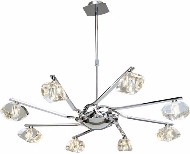 Netlighting Alfa 8 Light G9 Ceiling Pendant in Polished Chrome and Silver