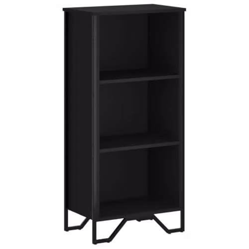 vidaXL Modern Black Bookcase with Back Panel, W/D/H: 50 x 31 x 106 cm