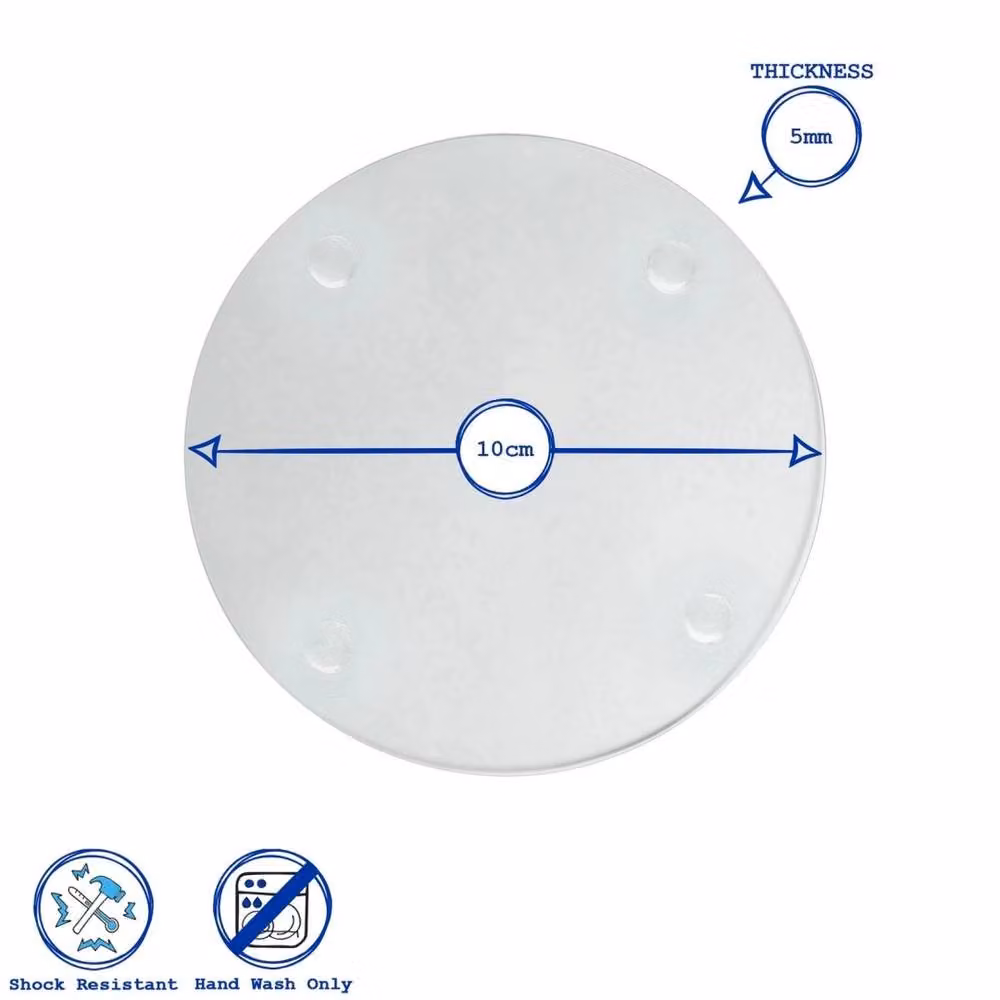 Havendro Set of 6 Round Transparent Glass Coasters, Diameter: 10 cm – 2